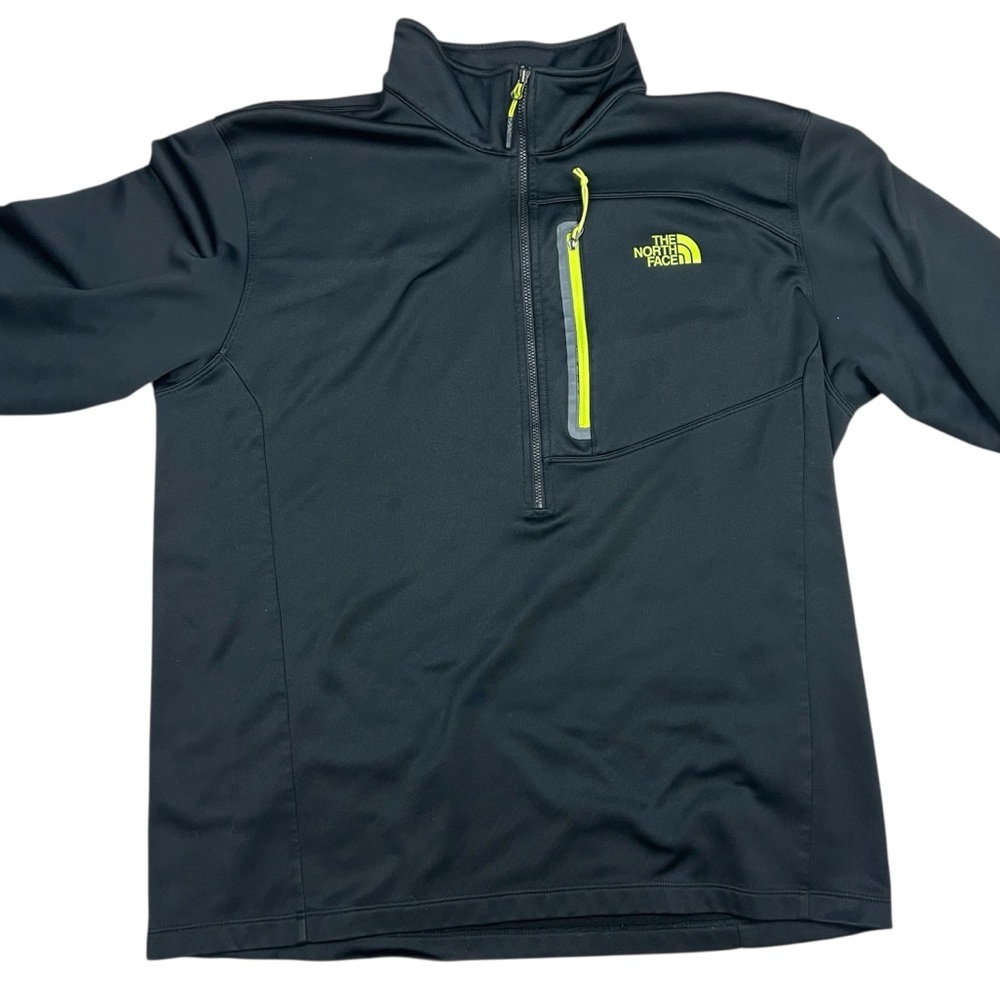 The North Face Sweatshirt Men’s XL 1/2 Half Zip Pullover Black Yellow Gray‎ - Picture 3 of 13